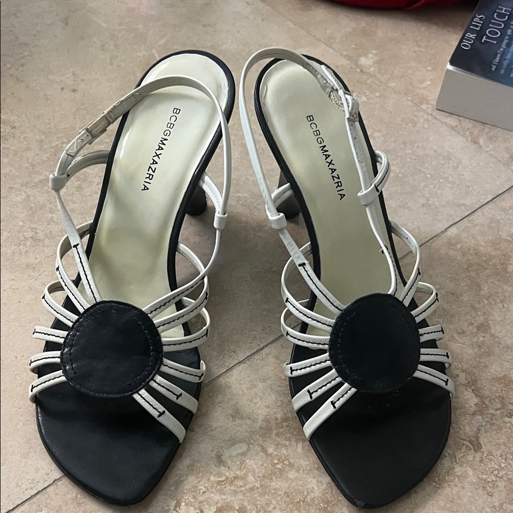 BCBGMaxAzria Elegant Black and White Sandals